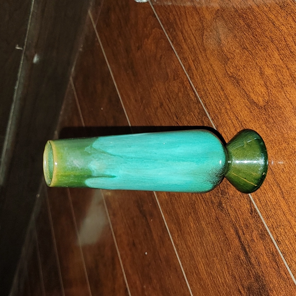 Bud Vase  Glaze Finish in Deep Blue Green Black